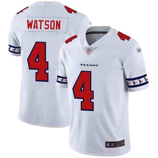 Texans 4 Deshaun Watson White Mens Stitched Football Limited Team Logo Fashion Jersey